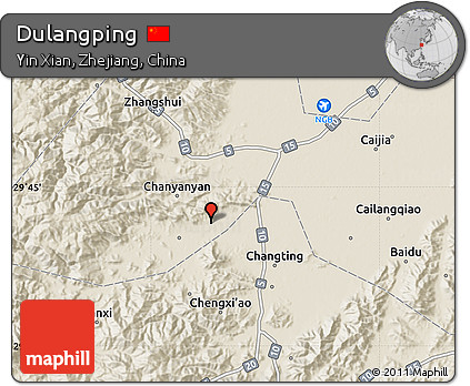 Shaded Relief Map of Dulangping