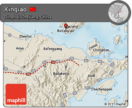 Shaded Relief Map of Xinqiao