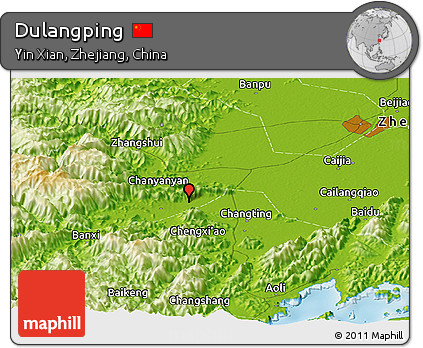 Physical Panoramic Map of Dulangping