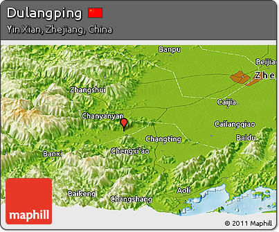 Physical Panoramic Map of Dulangping