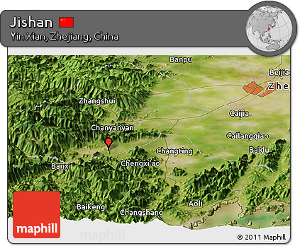 Satellite Panoramic Map of Jishan