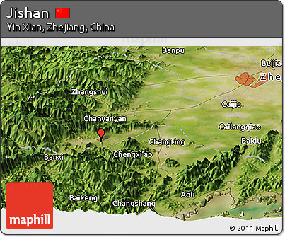 Satellite Panoramic Map of Jishan