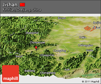 Satellite Panoramic Map of Jishan