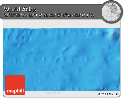 Physical 3D Map of the Area around 29° 44' 59" N, 121° 28' 29" W