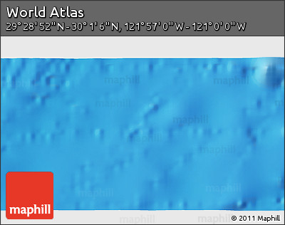 Physical 3D Map of the Area around 29° 44' 59" N, 121° 28' 29" W
