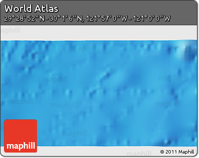 Physical 3D Map of the Area around 29° 44' 59" N, 121° 28' 29" W
