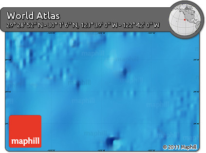 Physical Map of the Area around 29° 44' 59" N, 123° 10' 30" W