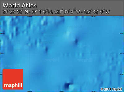 Physical Map of the Area around 29° 44' 59" N, 123° 10' 30" W