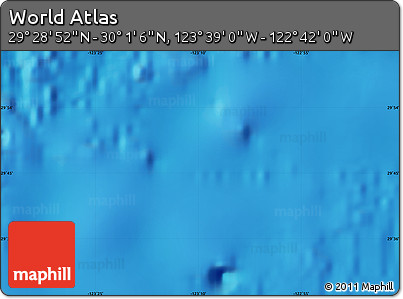 Physical Map of the Area around 29° 44' 59" N, 123° 10' 30" W