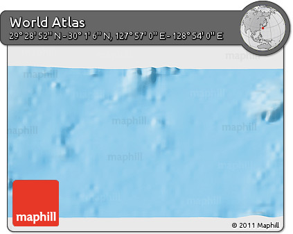 Physical 3D Map of the Area around 29° 44' 59" N, 128° 25' 30" E