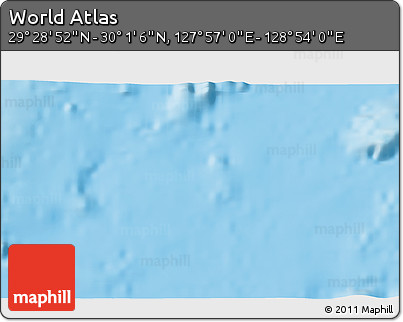 Physical 3D Map of the Area around 29° 44' 59" N, 128° 25' 30" E