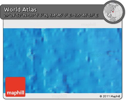 Physical 3D Map of the Area around 29° 44' 59" N, 135° 13' 29" E