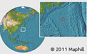 Satellite Location Map of the area around 29° 44' 59" N, 136° 55' 30" E