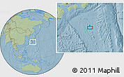 Savanna Style Location Map of the area around 29° 44' 59" N, 136° 55' 30" E, hill shading