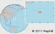 Gray Location Map of the area around 29° 44' 59" N, 139° 28' 29" E