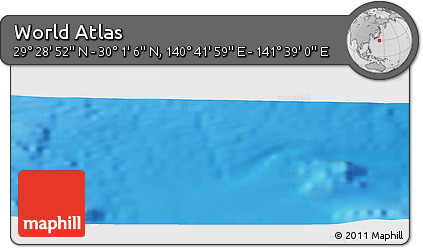 Physical Panoramic Map of the Area around 29° 44' 59" N, 141° 10' 30" E