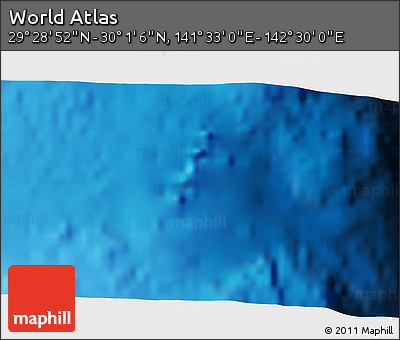 Physical 3D Map of the Area around 29° 44' 59" N, 142° 1' 30" E