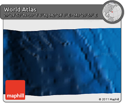 Physical 3D Map of the Area around 29° 44' 59" N, 142° 52' 30" E