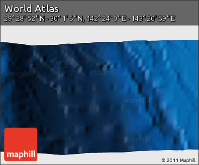 Physical 3D Map of the Area around 29° 44' 59" N, 142° 52' 30" E