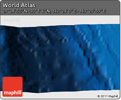 Physical 3D Map of the Area around 29° 44' 59" N, 142° 52' 30" E