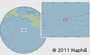 Savanna Style Location Map of the area around 29° 44' 59" N, 151° 13' 29" W, hill shading