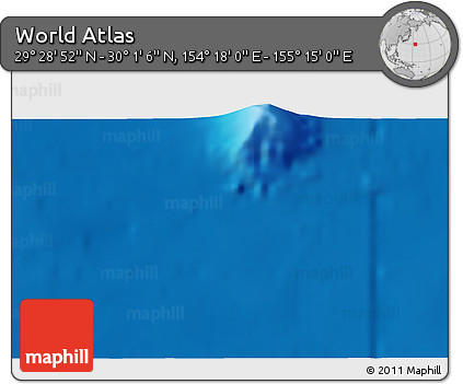 Physical 3D Map of the Area around 29° 44' 59" N, 154° 46' 30" E