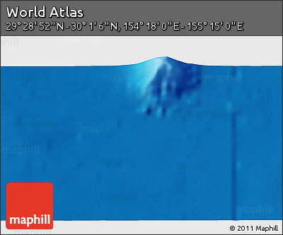 Physical 3D Map of the Area around 29° 44' 59" N, 154° 46' 30" E