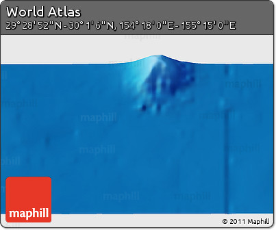 Physical 3D Map of the Area around 29° 44' 59" N, 154° 46' 30" E