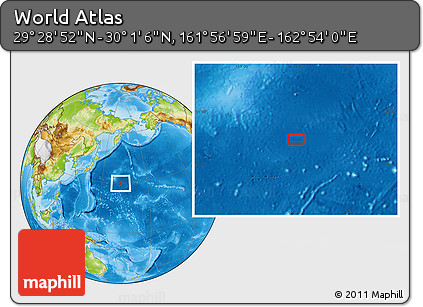 Physical Location Map of the Area around 29° 44' 59" N, 162° 25' 30" E