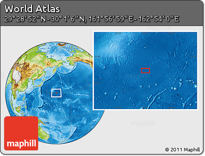 Physical Location Map of the Area around 29° 44' 59" N, 162° 25' 30" E