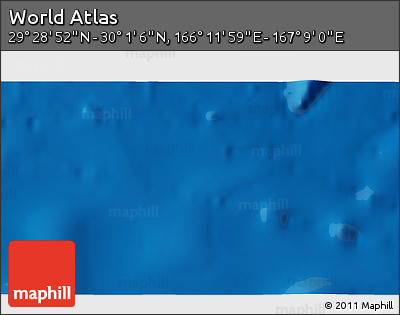 Physical 3D Map of the Area around 29° 44' 59" N, 166° 40' 30" E