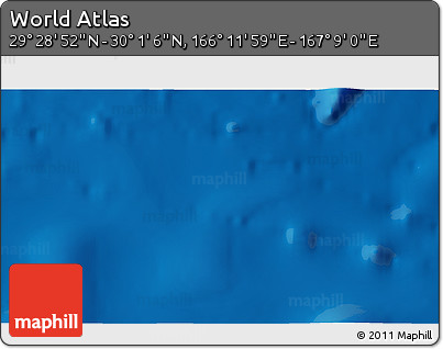 Physical 3D Map of the Area around 29° 44' 59" N, 166° 40' 30" E