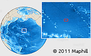 Shaded Relief Location Map of the area around 29° 44' 59" N, 168° 13' 29" W