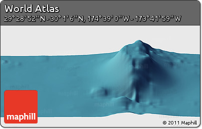 Satellite Panoramic Map of the Area around 29° 44' 59" N, 174° 10' 30" W