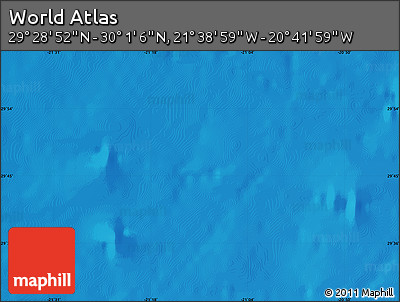 Physical Map of the Area around 29° 44' 59" N, 21° 10' 29" W