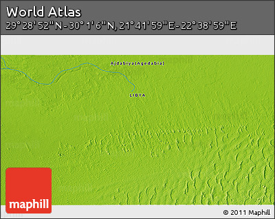 Physical 3D Map of the Area around 29° 44' 59" N, 22° 10' 29" E
