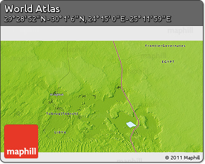 Physical 3D Map of the Area around 29° 44' 59" N, 24° 43' 30" E
