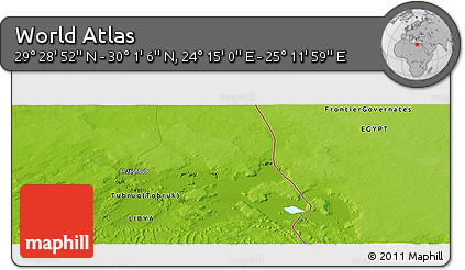Physical Panoramic Map of the Area around 29° 44' 59" N, 24° 43' 30" E