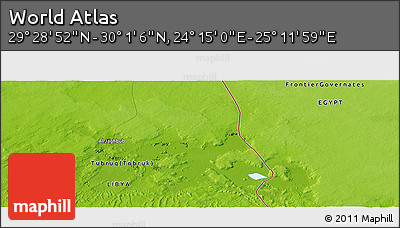 Physical Panoramic Map of the Area around 29° 44' 59" N, 24° 43' 30" E