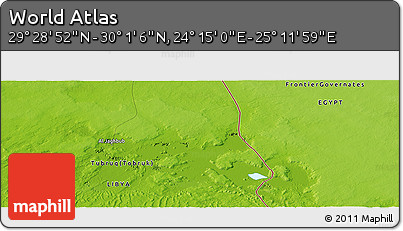 Physical Panoramic Map of the Area around 29° 44' 59" N, 24° 43' 30" E
