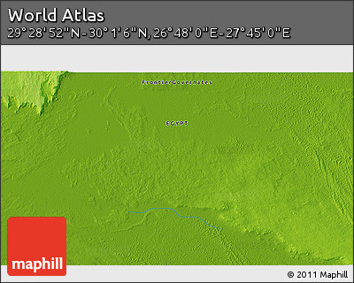 Physical 3D Map of the Area around 29° 44' 59" N, 27° 16' 29" E