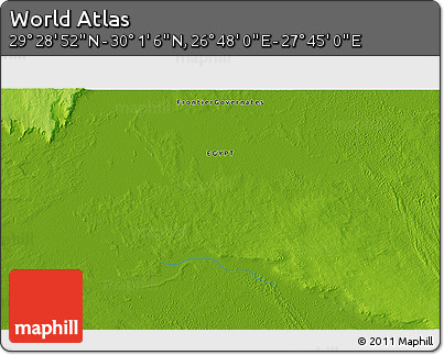 Physical 3D Map of the Area around 29° 44' 59" N, 27° 16' 29" E