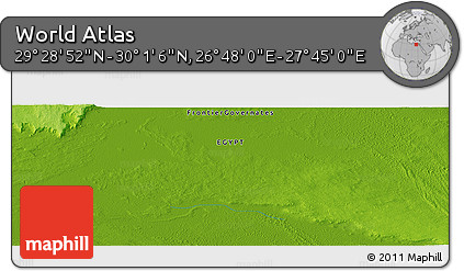 Physical Panoramic Map of the Area around 29° 44' 59" N, 27° 16' 29" E