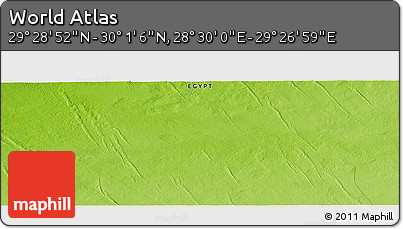 Physical Panoramic Map of the Area around 29° 44' 59" N, 28° 58' 30" E