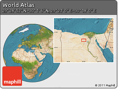 Satellite Location Map of the Area around 29° 44' 59" N, 29° 49' 30" E