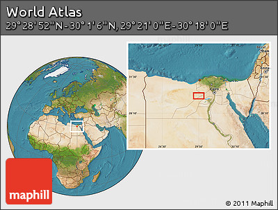 Satellite Location Map of the Area around 29° 44' 59" N, 29° 49' 30" E