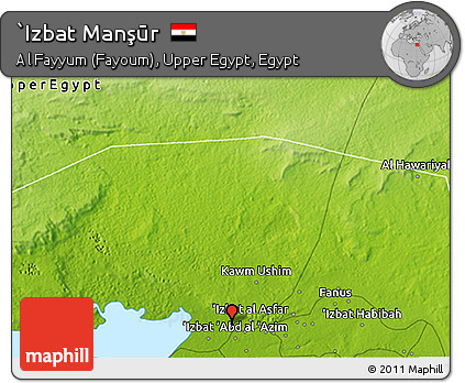 Physical 3D Map of `Izbat Manşūr
