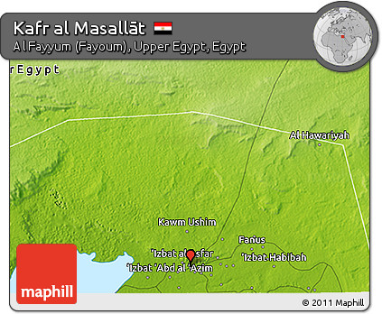 Physical 3D Map of Kafr Al Masallāt