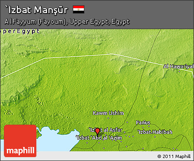 Physical 3D Map of `Izbat Manşūr