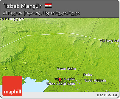Physical 3D Map of `Izbat Manşūr